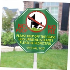 Please Clean Up After Your Dog, 10" x 28" No Dog Poop Signs with All Remind