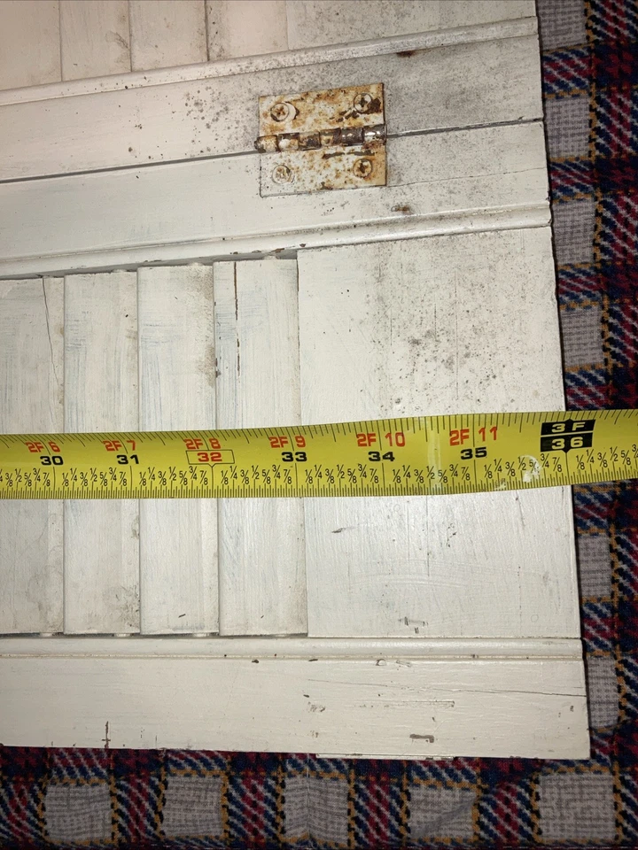 "Juego de 2 persianas plegables dobles para ventana interior con persianas de madera antiguas 36""x14"" cada una" Foto 3 de 4