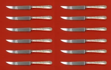 Old Maryland Engraved by Kirk Sterling Silver Steak Knife Set 12pc Custom 8 1/2"