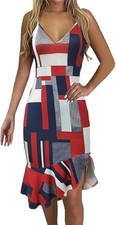 New Women's Sleeveless Bodycon Ruffle Hem Dress XL