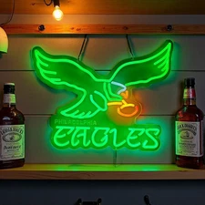 16"x13" Philadelphia Eagles Vivid LED Neon Sign With Dimmer USB Powered Decor