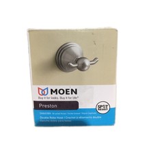 MOEN Preston Double Robe Hook in Spot Resist Brushed Nickel