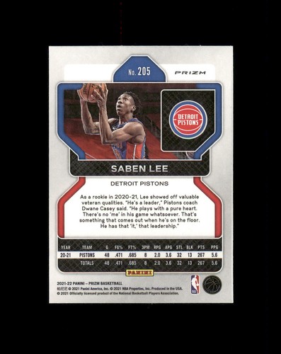 2021-22 Panini Prizm #205 Saben Lee Purple Wave - Picture 2 of 2