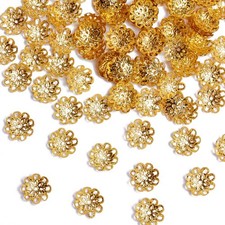Flower 9MM Bead Fashion Hollow Findings DIY Loose Beads 200 Pcs Caps Jewelry  