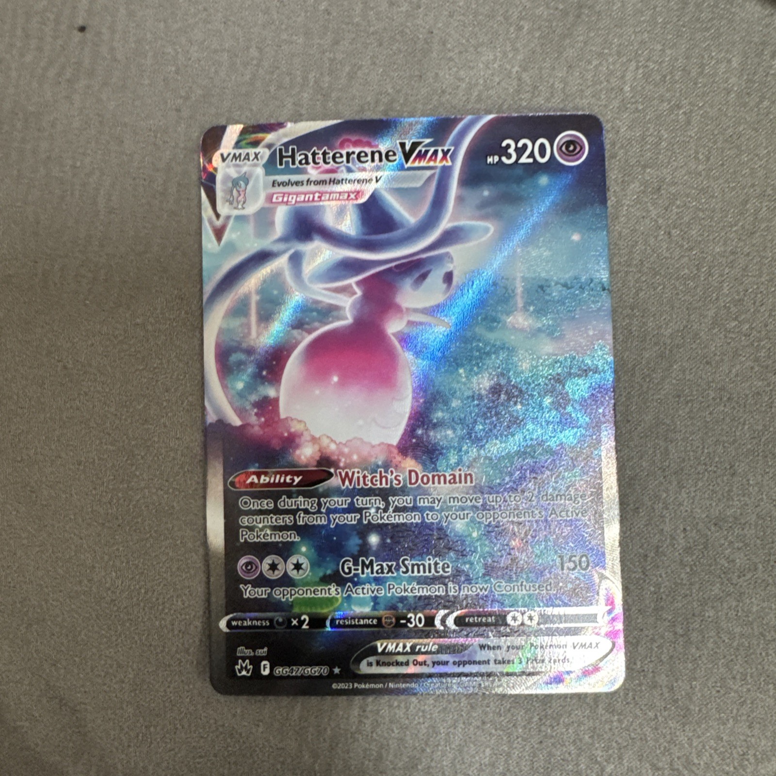 Holo Hatterene VMAX GG47/GG70 Ultra Rare Crown Zenith Pokemon TCG