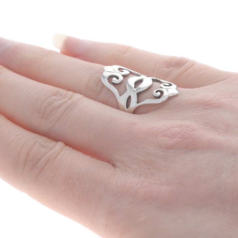 Sterling Silver Scrollwork Medallion Statement Ri… - image 4