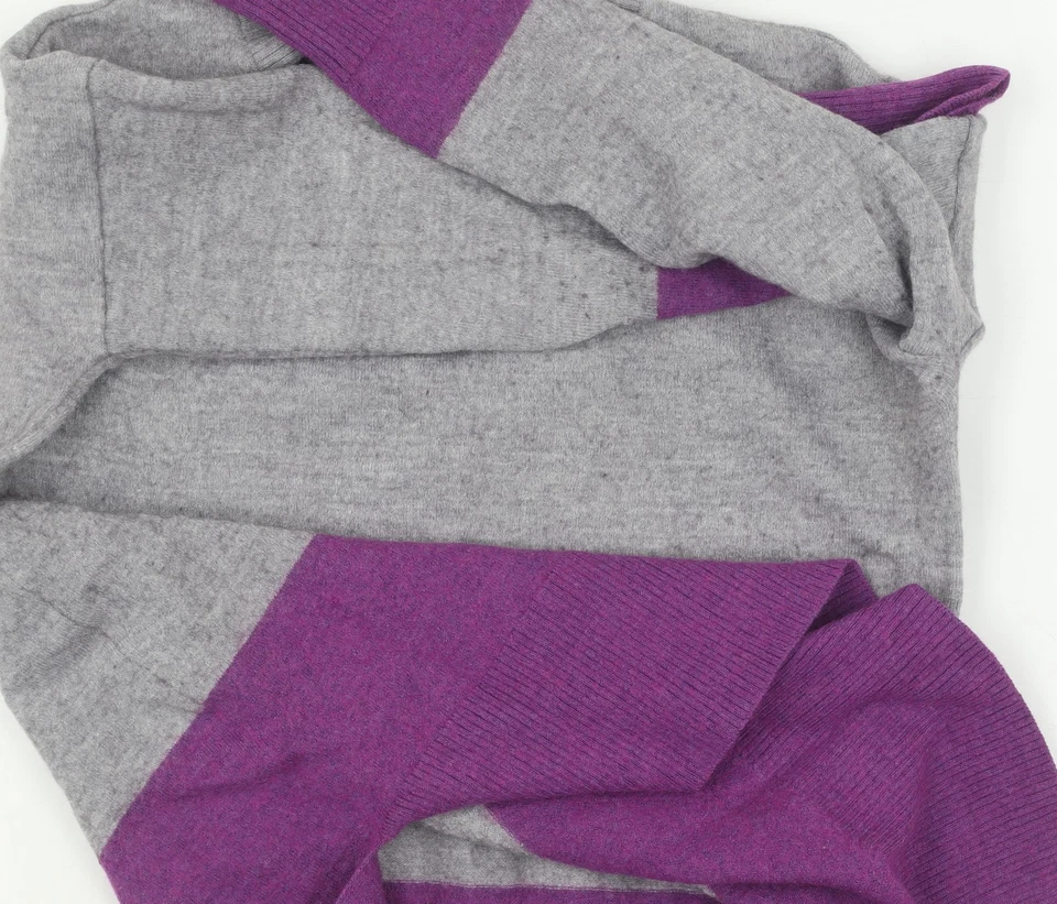 Tahari Women's Grey/Purple Crew Neck Pullover Jumper S - Image 3 of 4