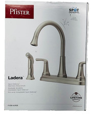 Pfister Ladera Double-Handle Kitchen Faucet Stainless Steel Optional Sprayer
