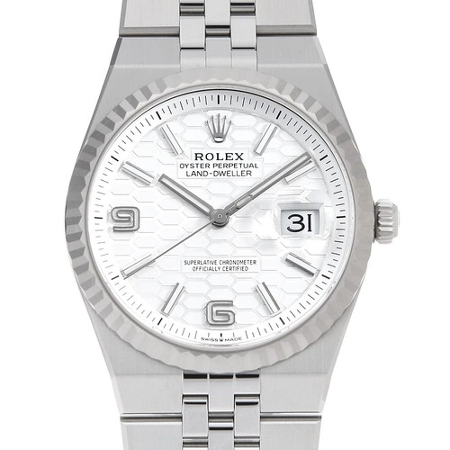 ROLEX Land Dweller 36 127234 white Honeycomb motif 69 Arabia Random Number s...
