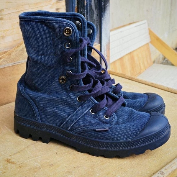 Men Palladium Boots Navy Canvas 40