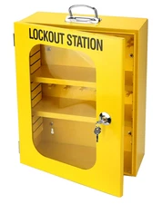 Heavy Duty Lockout Tagout Cabinet Wall Mount Yellow Clear Door Steel Safety Loto