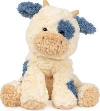 Gund Cozys Cow Plush Stuffed Animal Toy Cream Blue 6064472 Soft Lovey