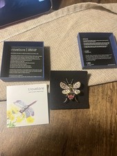 TROVELORE Bombus Bee Embellished Brooch Pin w/ Box Hand Made