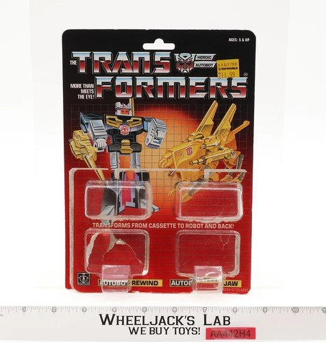 Steeljaw & Rewind Cardback & Bubbles 1985 Vintage Hasbro G1 Transformers