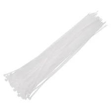 MECCANIXITY 3/16x18in Nylon Cable Zip Ties Self-Locking White 100pcs