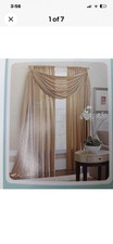 Par Cindy Crawford Aria Rod-Pocket Panel 50x84" Cortina Color: Bisque