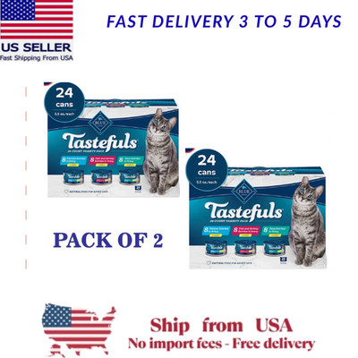 Blue Buffalo Tastefuls Flaked Tuna Chicken Fish Shrimp Wet Cat Food 5.5oz - 48ct
