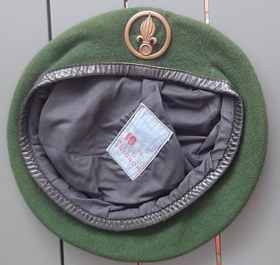 Grünes Barett Größe 61 reguläre Fremdenlegion datiert 1982 ORIGINAL FFL REI