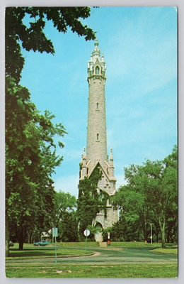 #ad Milwaukee WI Old Water Tower North Point Pumping Station Postcard 1950s $4.75