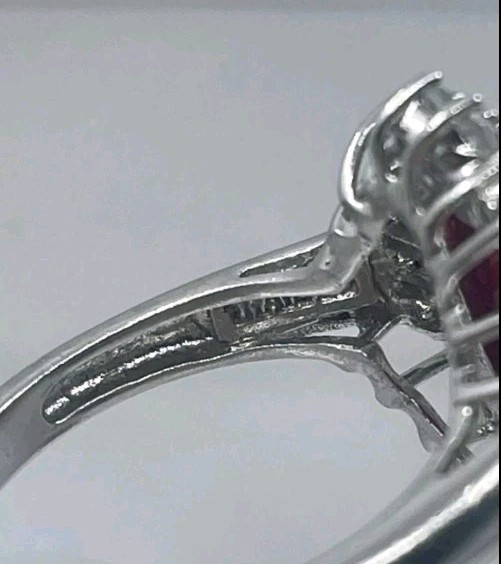 Gorgeous Imitation Ruby Ring, Accented W/ Baguett… - image 10