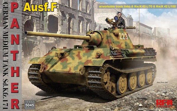 Rye Field Model RM-5045 - 1/35 Panther Ausf. F W/ Workable Track, Kw.K L/70-image