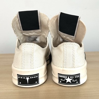 Size 10.5 - Rick Owens DRKSHDW x Converse TURBODRK White | eBay