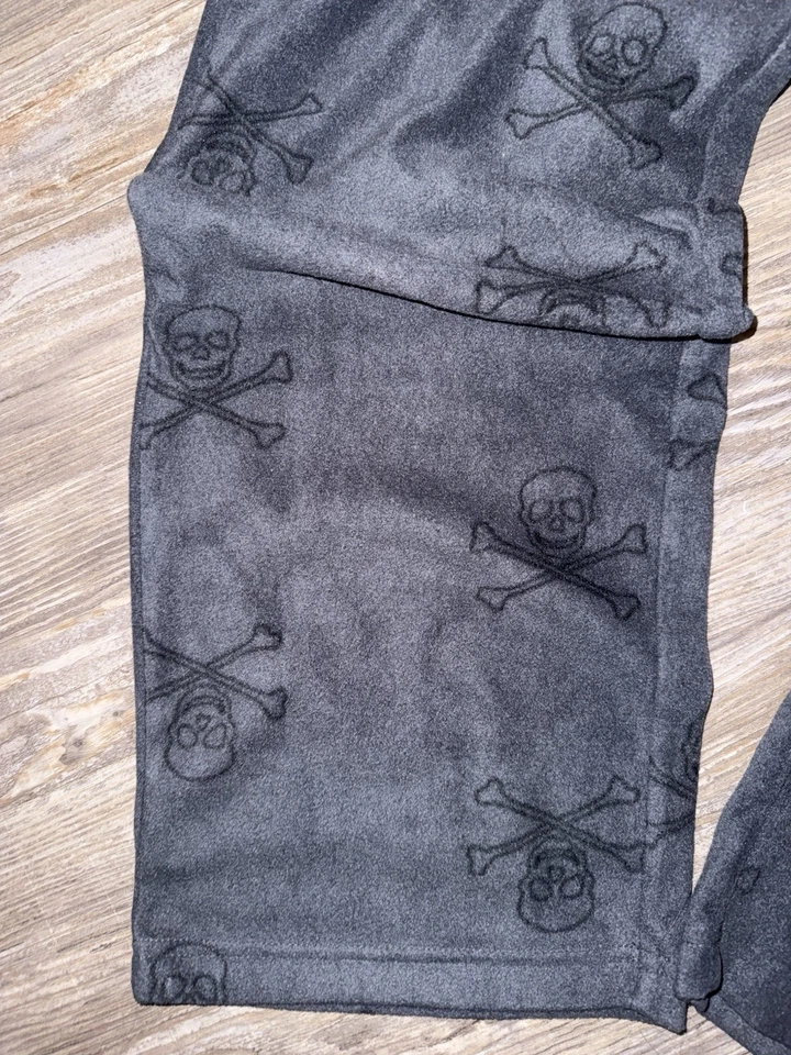 Y2K Skull Black Fleece Lounge Sweat Pants Size Small NEW - Image 3 of 3