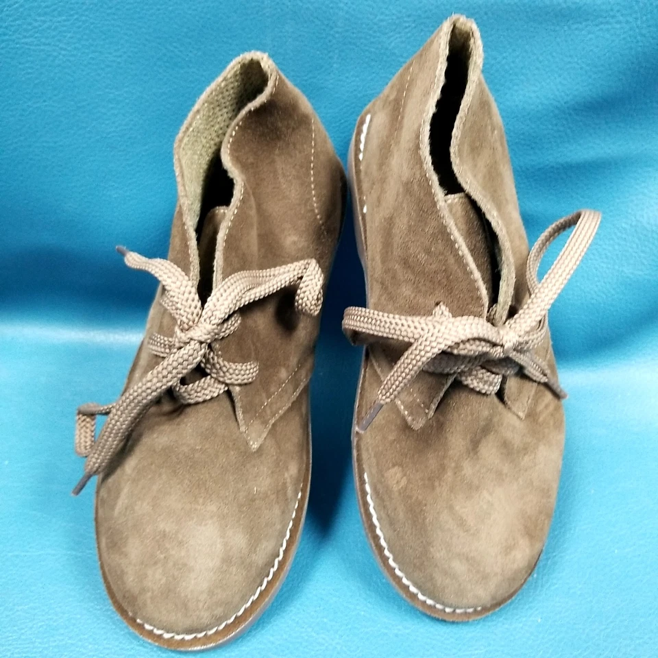 J Crew Crewcuts Niños Gamuza Cuero Cordones Botines Juveniles Talla K1 Foto 2 de 4