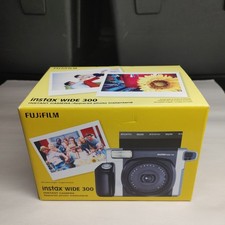 Fujifilm Instax Wide 300 Instant Film Camera Black Silver Opened Box