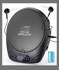 Portable CD Player with Headphones, Rechargeable Discman CD Player for Car H...