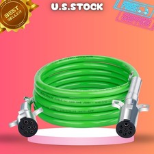 NEW 15FT 7 Way Trailer Cord ABS Heavy Duty Green Electrical Power Cable Trailer