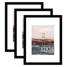 YESKAY 12x16 Picture Frame 3-Pack - Black for 8.5x11 Photos  Posters