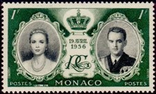 MONACO N° 473 "MARIAGE PRINCIER 1956, GRACE ET RAINIER 1 F" NEUF x TB