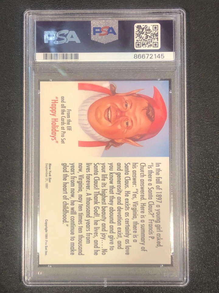 Santa Claus PSA 10 GEM MINT 1991 Pro Set Football Special Insert Graded Card - Image 2 of 2