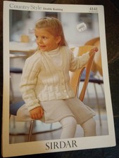 Sirdar 4141 Country Style Double Knitting Child Cardigan Sweater Pattern