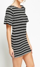 women's flared sleeves stripy dress size 8