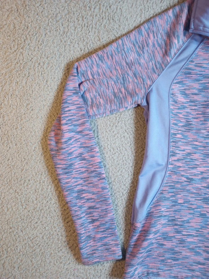 TEK Gear Dry Tek Camisa Manga Larga Talla S Cremallera Chaqueta Entrenamiento Top Rosa Púrpura Foto 3 de 4