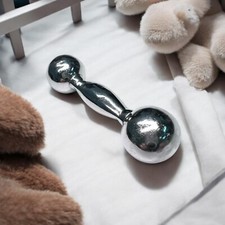 Vintage 925 Sterling Silver Baby Rattle Ringing 32.2g