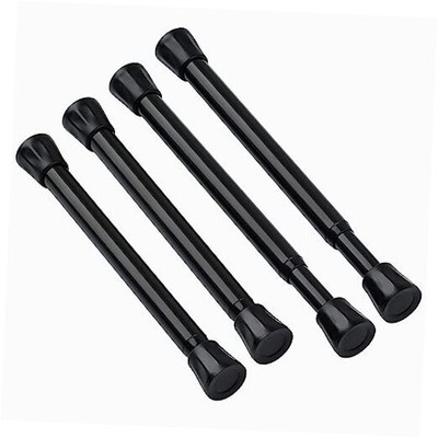 TYRON Small Tension Curtain Rod Adjustable 7 to 10.5 7'' to 10.5''-4 Pcs Black