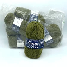8 Skeins Florica Novita Yarn Greens 100% Wool 50 Grams Each Finland Knitting