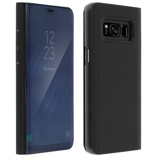 Custodia Valvola Traslucida Per Effetto Specchio Nero Samsung Galaxy S8 - - Foto 2 di 5