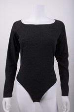 Vintage 90s Victoria's Secret Womens Body Suit Leotard L Gray Long Sleeve NWT