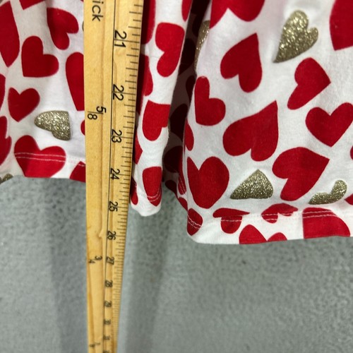 Tommy Bahama Dress Girls 7 Red Glitter Heart Bow Ruffle Kawaii Playful Whimsical - Picture 6 of 7