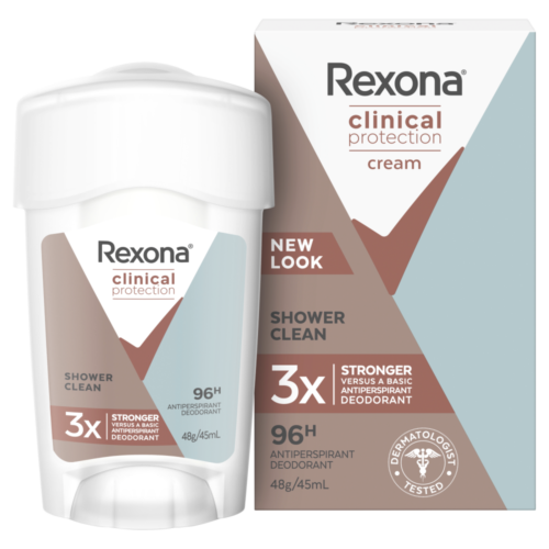 Crema desodorante antitranspirante Rexona Clinical Protection Clean 45 ml - Imagen 1 de 4