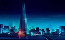 Landscape art architecture building skyscraper water Custom Gaming Mat Desk