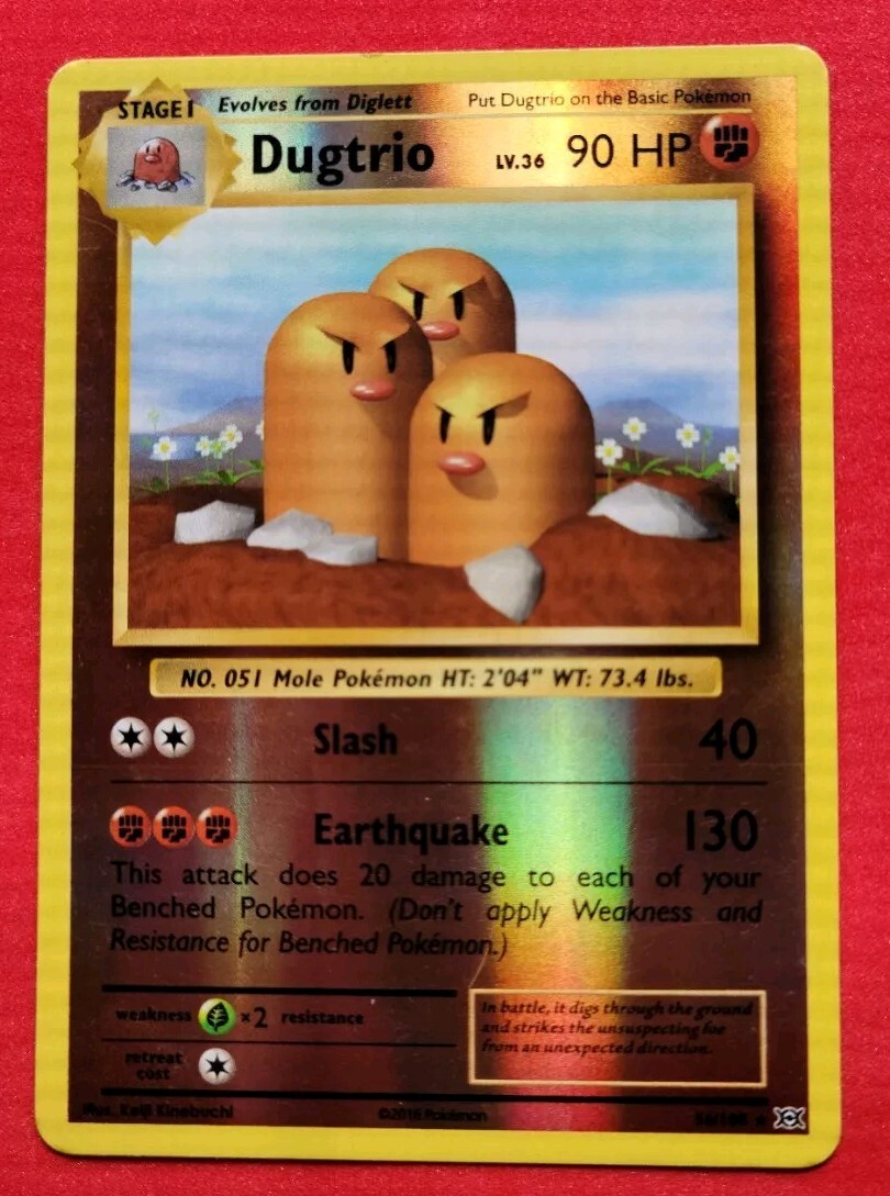 Dugtrio Lv.36 90HP 2016 Foil Pokémon Card No. 56/108 | eBay