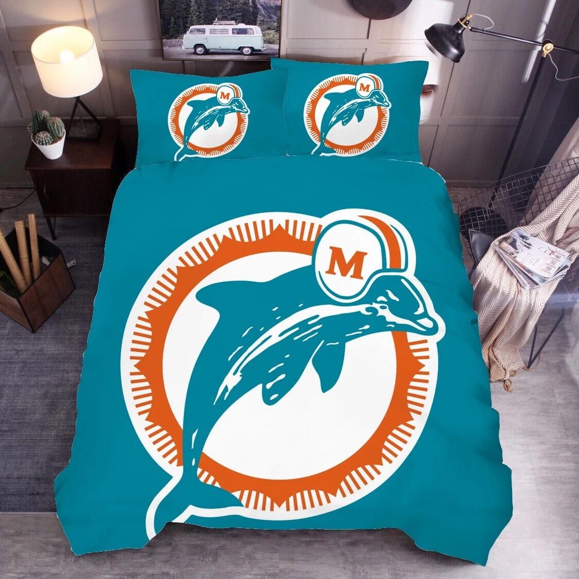 3D Miami Dolphins Fans Blue Bedding Sets