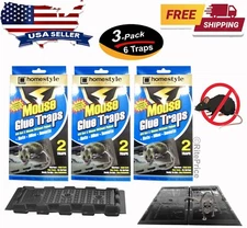 6 Traps (3 Pack) Mouse Traps Glue Non Toxic Super Sticky Board Rat Medium traps