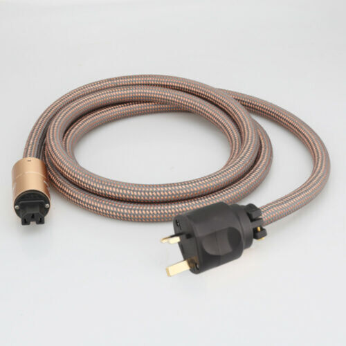OFC Wire EU/UK/US/AU Plug HiFi Audiophile Audio Mains Power Cable AC Power Cord - Afbeelding 1 van 10