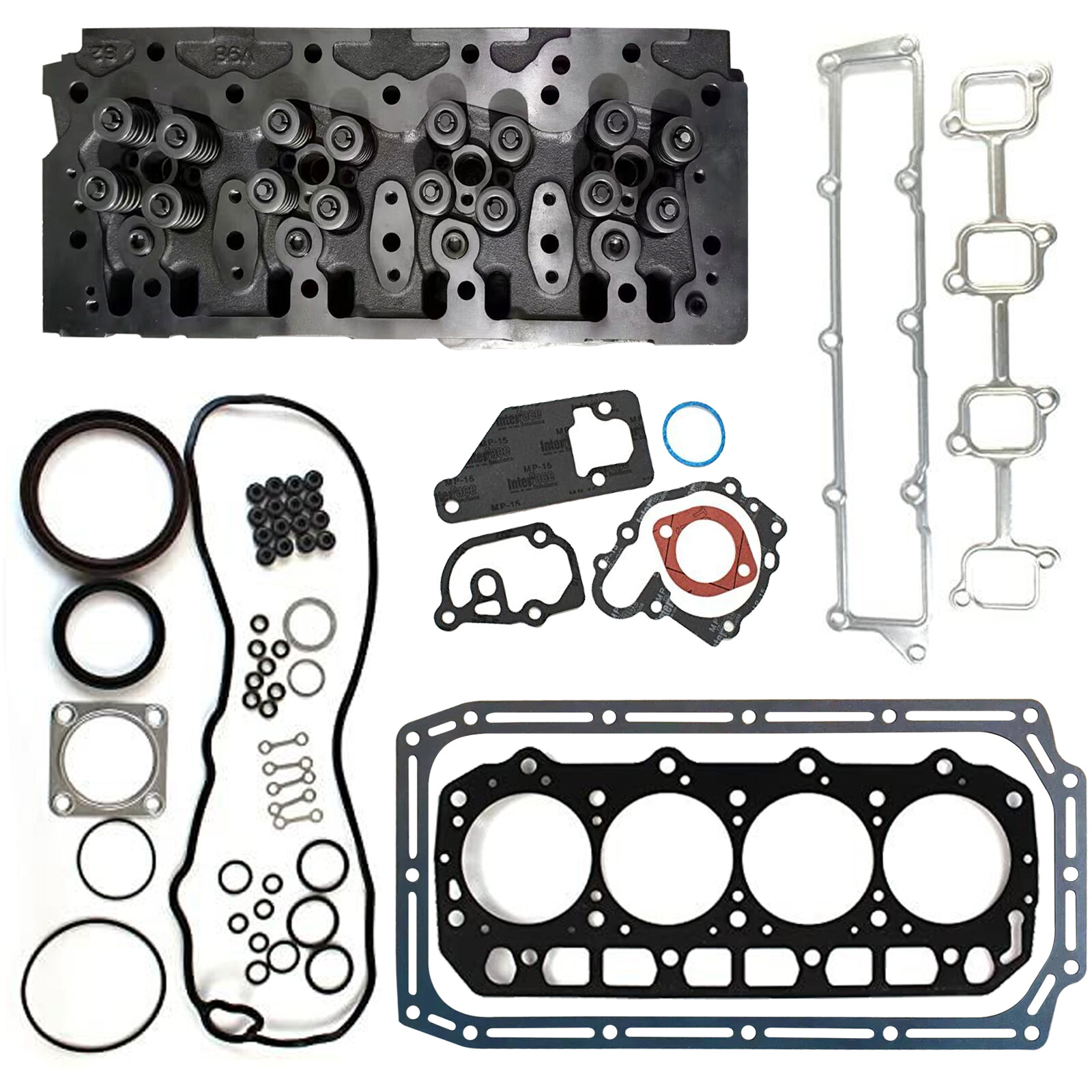 NEW Complete Cylinder Head With Full Gasket Set For Yanmar 4TNV98 Engine Rebuild